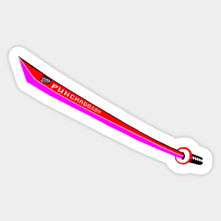 Katana with Blank Text, v. Code Red Magenta Sticker